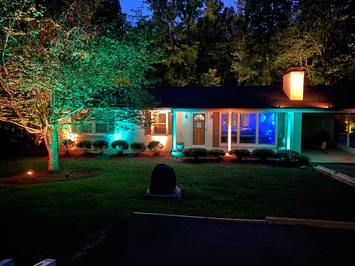 raleigh outdoor colored lighting for home