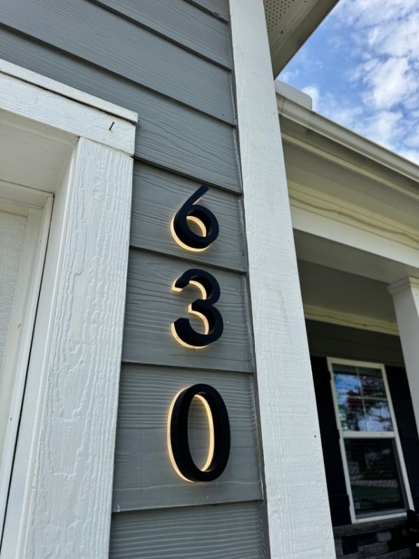 Light Up Address Numbers installation raleigh
