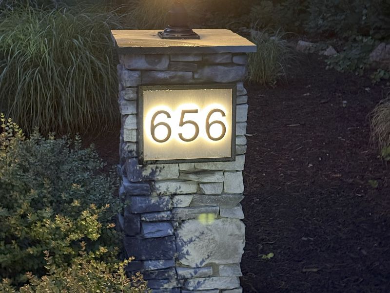 Raleigh Illuminated house Number Installation