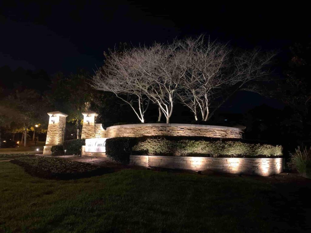 Professional outdoor lighting for a commercial property in Raleigh, NC