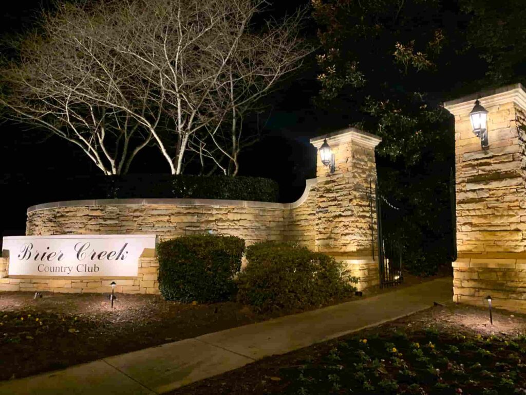 Exterior lighting design for a business property in West Raleigh
